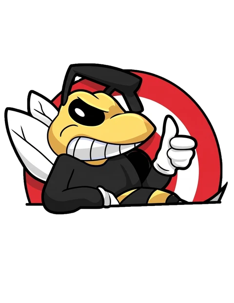 Sure Shot hornet mascot sticker